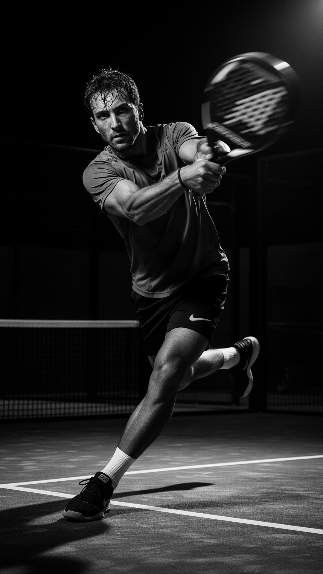 Padel Athlet im Sprung